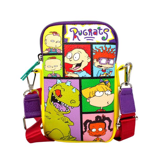 Buckle-Down Wallet Phone Bag Holder - Rugrats Character Pose Blocks Yellow Purple Teal