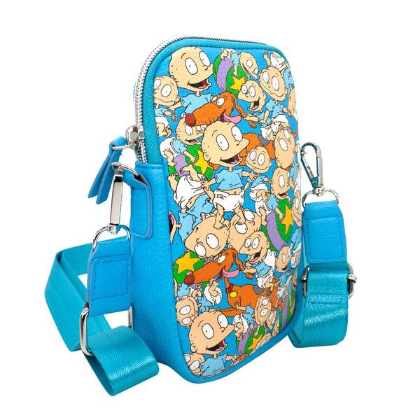 Buckle-Down Wallet Phone Bag Holder - Rugrats Tommy Pickles And Spike Poses Stacked Blue