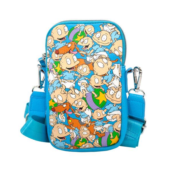 Buckle-Down Wallet Phone Bag Holder - Rugrats Tommy Pickles and Spike Poses Stacked Blue