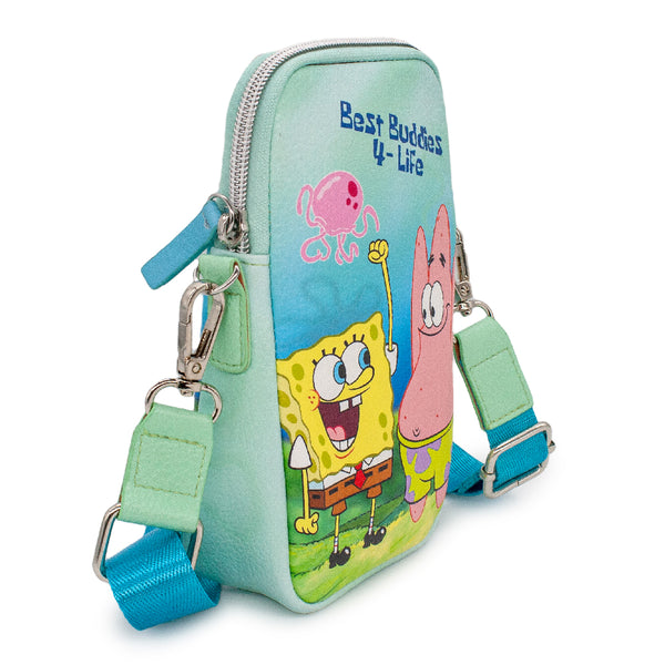 Buckle-Down Wallet Phone Bag Holder - SpongeBob SquarePants And Patrick Star BEST BUDDIES 4-LIFE Pose Seafoam Green