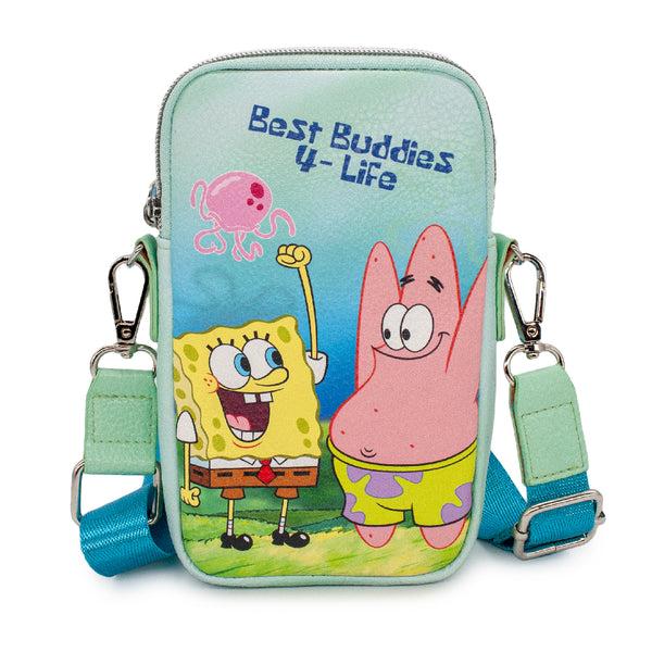 Buckle-Down Wallet Phone Bag Holder - SpongeBob SquarePants and Patrick Star BEST BUDDIES 4-LIFE Pose Seafoam Green