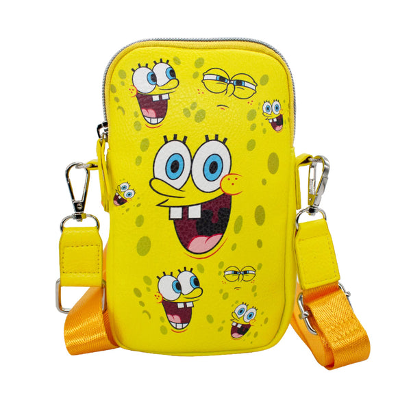 Buckle-Down Wallet Phone Bag Holder - SpongeBob SquarePants Expressions Scattered Yellow