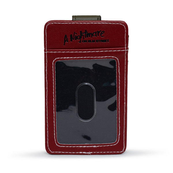 Buckle-Down Warner Bros. Horror Movie Wallet Character Wallet ID Card Holder A Nightmare On Elm Street Freddy Hat Red Green Vegan Leather