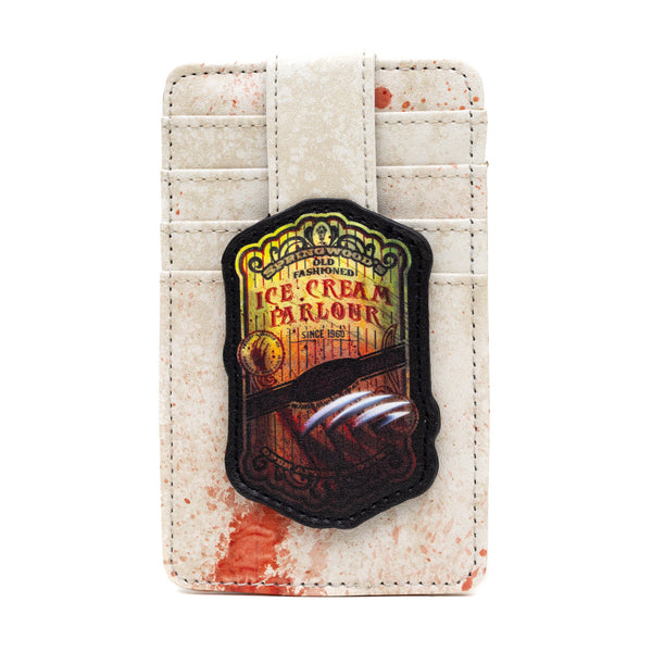 Buckle-Down Warner Bros. Horror Movie Wallet Character Wallet ID Card Holder A Nightmare on Elm St Springwoods Ice Cream Parlour Tans Red 3.0" x 5.0"