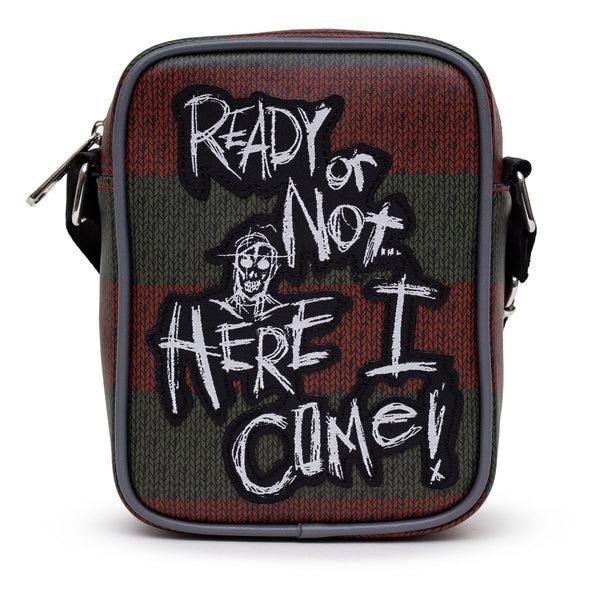 Buckle-Down Warner Bros. Horror Movies Bag And Wallet Combo Nightmare On Elm Street Freddy Krueger Sweater And Hat Stripe Vegan Leather