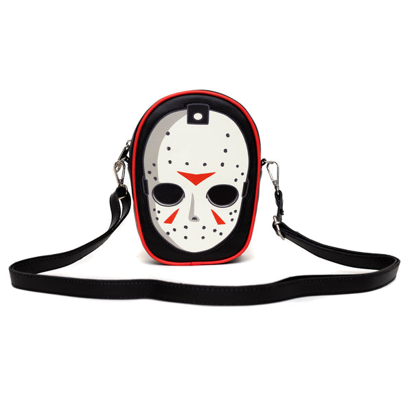 Buckle-Down Warner Bros. Horror Movies Bag Cross Body Friday The 13th Jason Hockey Mask Applique Vegan Leather