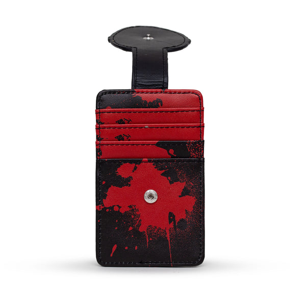 Buckle-Down Warner Bros. Horror Movies Wallet Character Wallet ID Card Holder Friday The 13th Jason Hockey Mask Black Red Vegan Leather