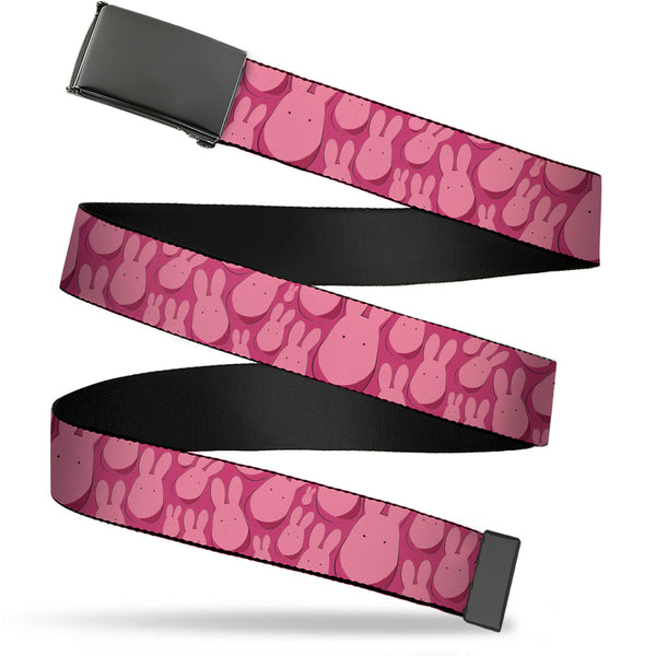 Buckle-Down Web Belt Blank Black Buckle - After-School Hanako-Kun Mokke Scattered Pink Webbing