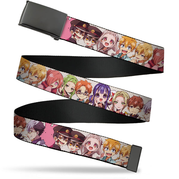 Buckle-Down Web Belt Blank Black Buckle - After-School Hanako-Kun Thirteen Character Poses White Webbing