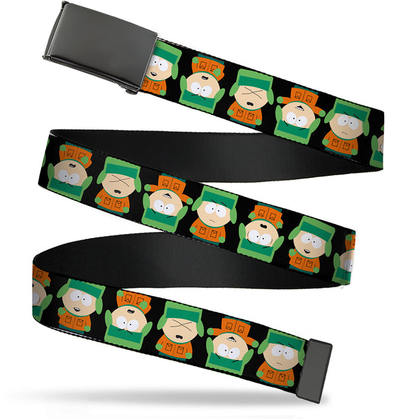 Buckle-Down Web Belt Blank Black Buckle - South Park Kyle Flip Poses Black Webbing