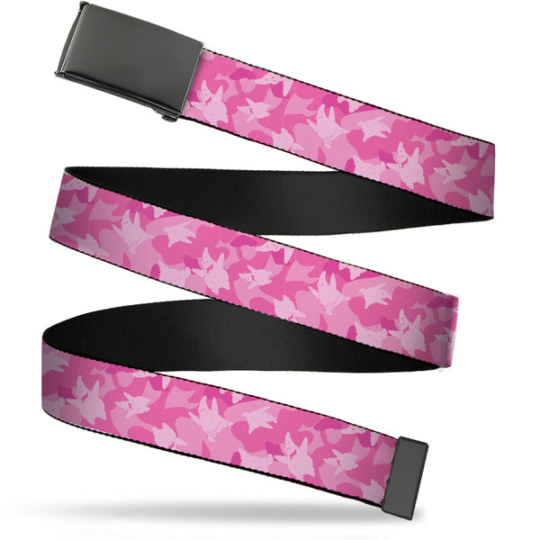 Buckle-Down Web Belt Blank Black Buckle - SpongeBob Patrick Star Poses Scattered Tonal Pinks Webbing