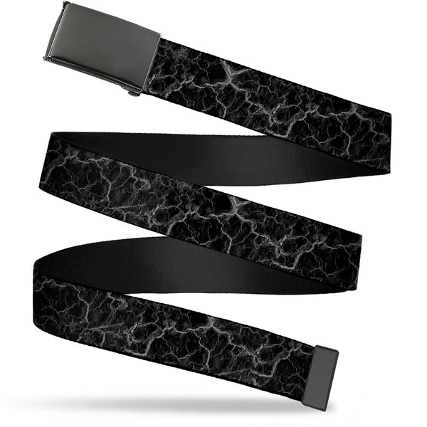 Buckle-Down Web Belt Clasp Buckle - Marble Black/Charcoal Gray Webbing