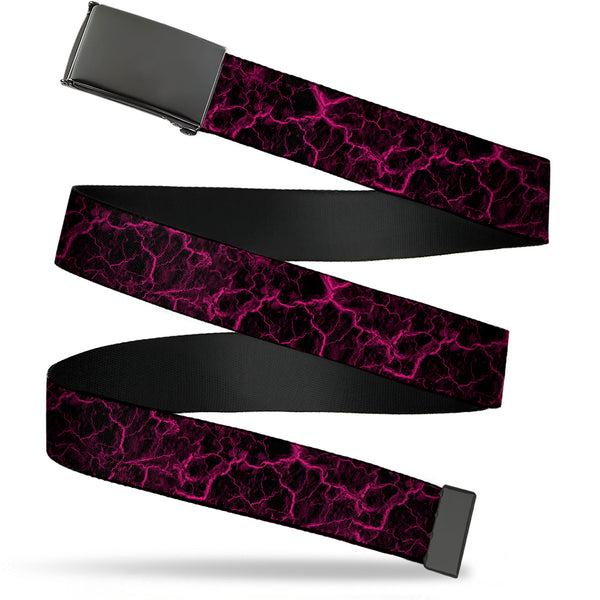Buckle-Down Web Belt Clasp Buckle - Marble Black/Hot Pink Webbing