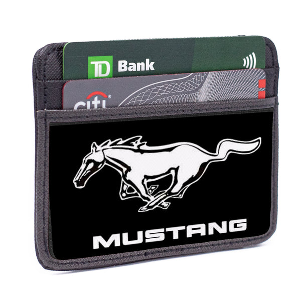 Buckle-Down Weekend Wallet - Ford Mustang Black White Logo CENTERED