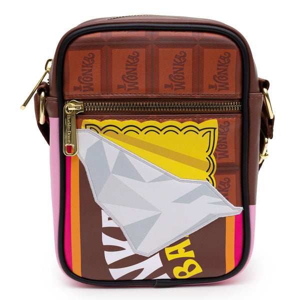 Buckle-Down Willy Wonka Bag Cross Body Willy Wonka Unwrapped Wonka Bar with Golden Ticket Vegan Leather