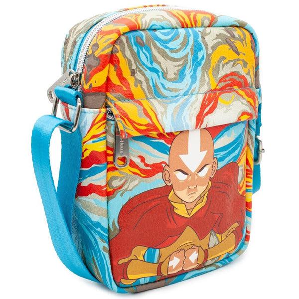 Buckle-Down Women's Crossbody Wallet - Avatar The Last Airbender Aang Meditating Pose Swirl Multi Color