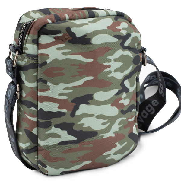 Buckle-Down Women's Crossbody Wallet - Camo Olive + SAVAGE Brick Red White