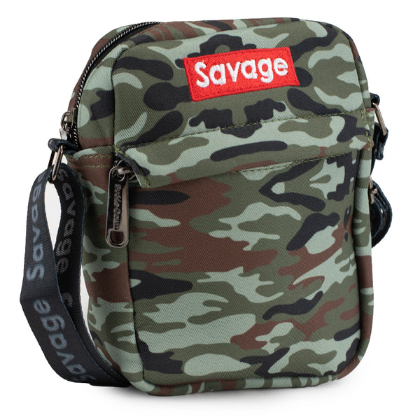 Buckle-Down Women's Crossbody Wallet - Camo Olive + SAVAGE Brick Red White