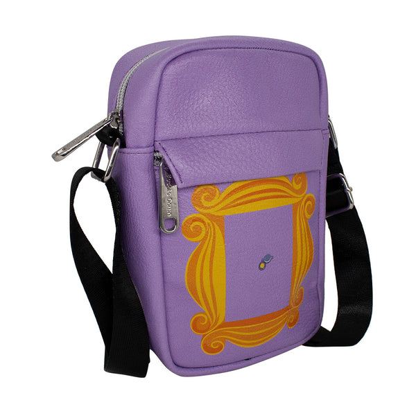 Buckle-Down Women's Crossbody Wallet - Friends Monica's Peephole Frame Lavender Yellows