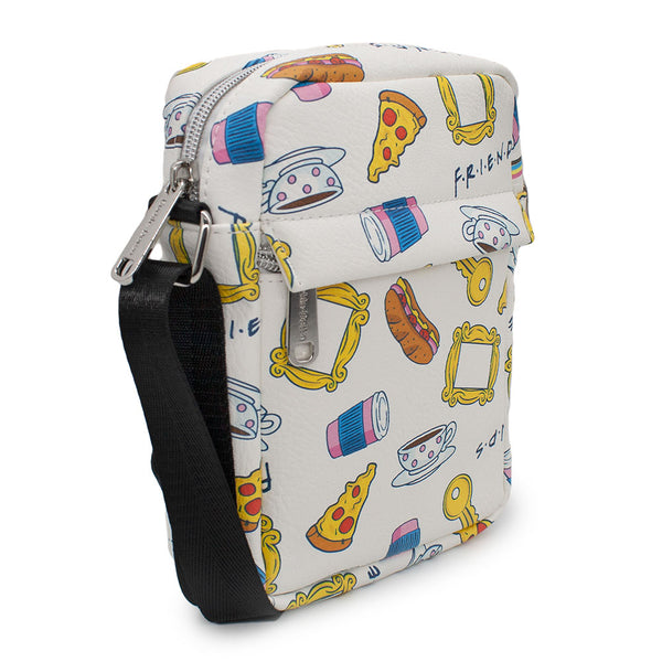 Buckle-Down Women's Crossbody Wallet - Friends Television Show Icons Collage White Multi Color