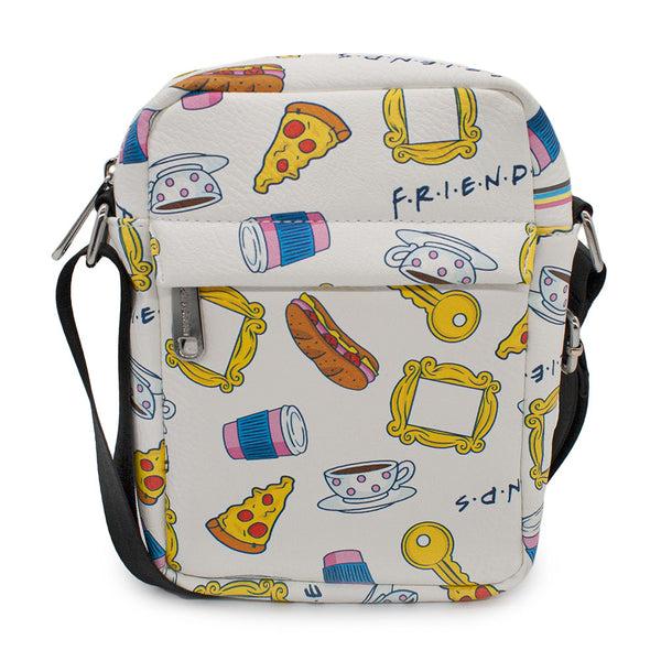 Buckle-Down Women's Crossbody Wallet - Friends Television Show Icons Collage White Multi Color