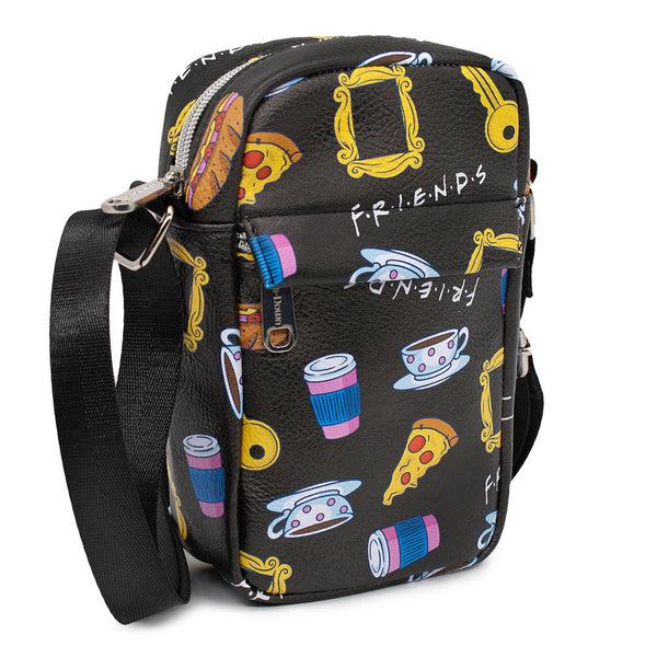 Buckle-Down Women's Crossbody Wallet - Friends Television Show Icons Collage Black Multi Color