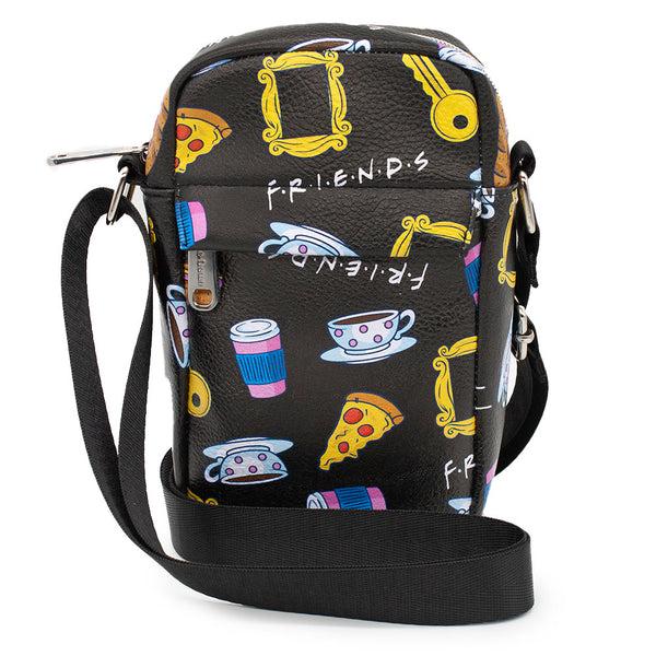 Buckle-Down Women's Crossbody Wallet - Friends Television Show Icons Collage Black Multi Color