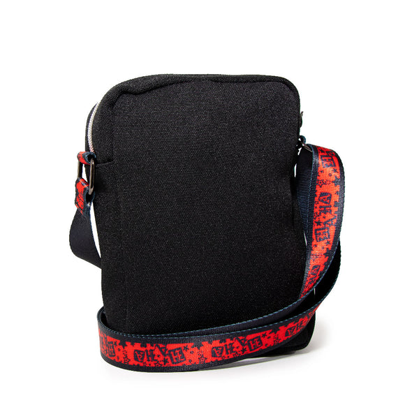 Buckle-Down Women's Crossbody Wallet - Harley Quinn MAD LOVE Bubble Gum Pose Black Red