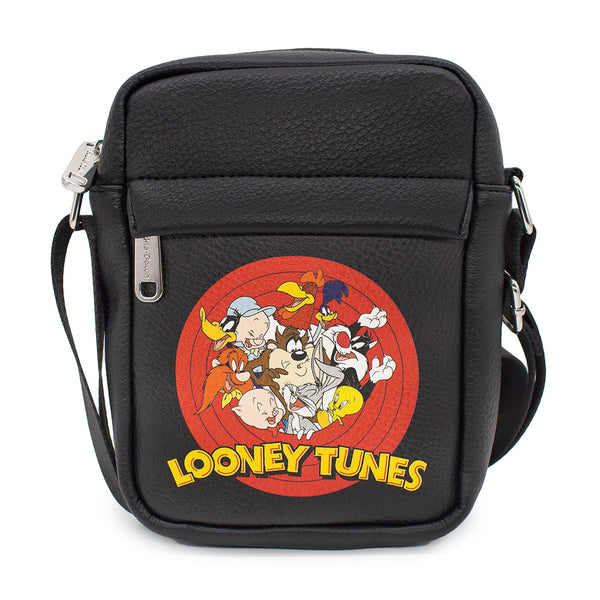 Buckle-Down Women's Crossbody Wallet - LOONEY TUNES 10-Character Bullseye Logo