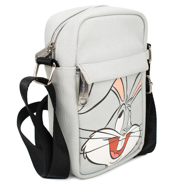 Buckle-Down Women's Crossbody Wallet - Looney Tunes Bugs Bunny Winking Face Gray