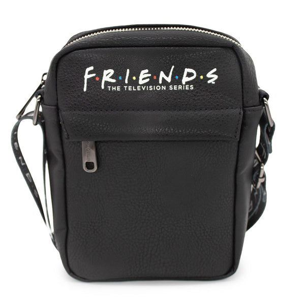 Buckle-Down Women's Crossbody Wallet PU - FRIENDS Logo Black White Multi Color