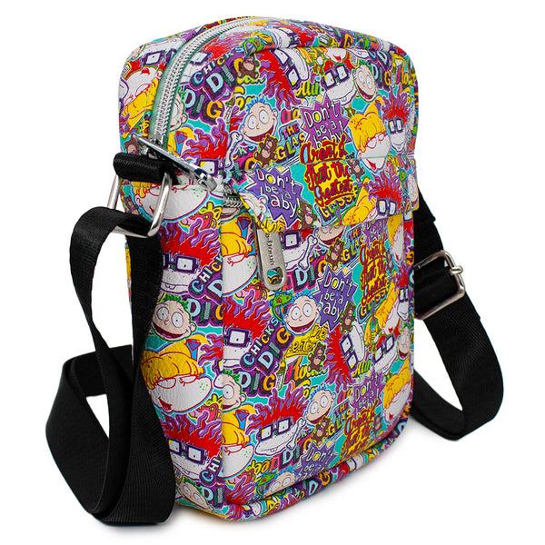 Buckle-Down Women's Crossbody Wallet - Rugrats Character Faces And Quotes Collage