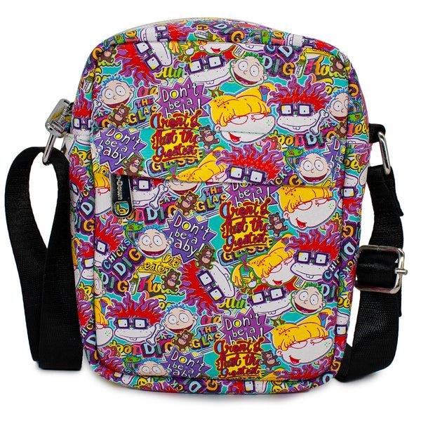 Buckle-Down Women's Crossbody Wallet - Rugrats Character Faces and Quotes Collage
