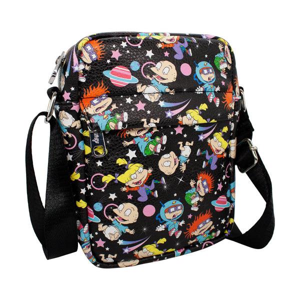 Buckle-Down Women's Crossbody Wallet - Rugrats Characters And Icons Collage Black