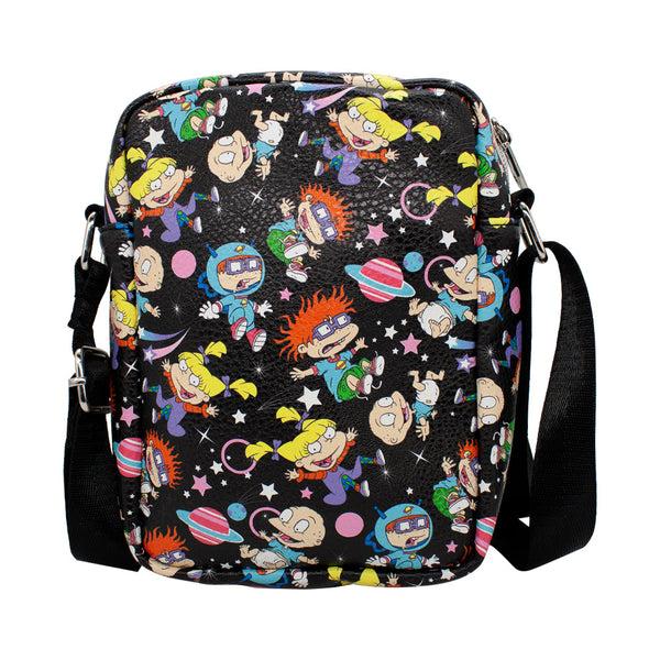 Buckle-Down Women's Crossbody Wallet - Rugrats Characters And Icons Collage Black