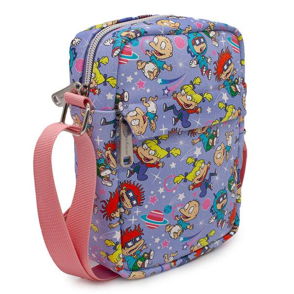 Buckle-Down Women's Crossbody Wallet - Rugrats Characters And Icons Collage Lavender