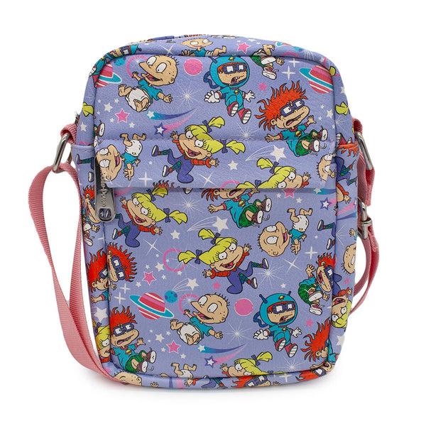 Buckle-Down Women's Crossbody Wallet - Rugrats Characters and Icons Collage Lavender