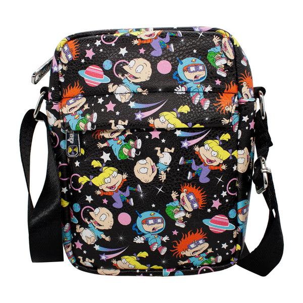 Buckle-Down Women's Crossbody Wallet - Rugrats Characters and Icons Collage Black