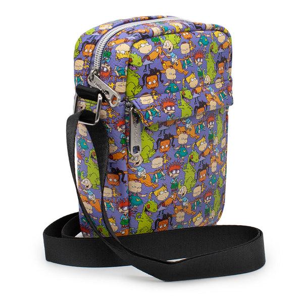 Buckle-Down Women's Crossbody Wallet - Rugrats Characters Stacked Collage Purple