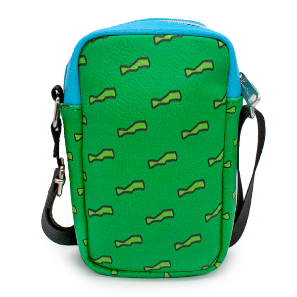 Buckle-Down Women's Crossbody Wallet - Rugrats Chuckie Bounding Saturn Shirt And Green Short Waves