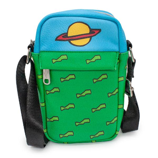 Buckle-Down Women's Crossbody Wallet - Rugrats Chuckie Bounding Saturn Shirt and Green Short Waves