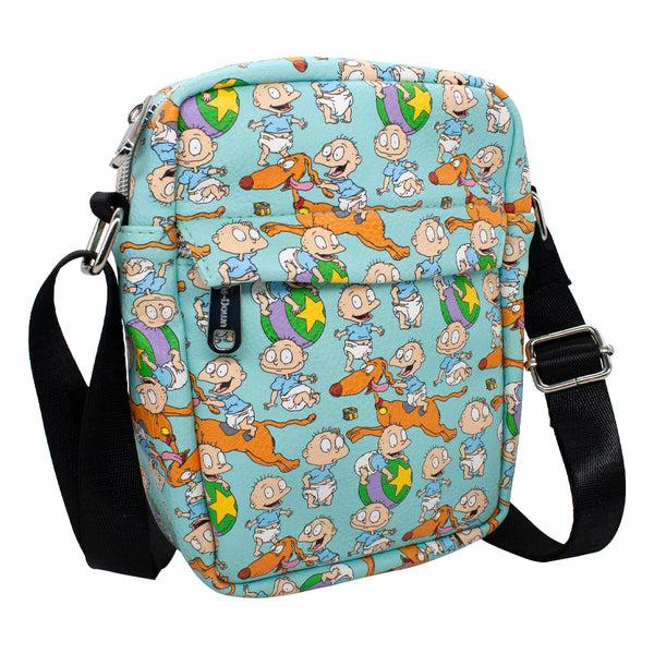 Buckle-Down Women's Crossbody Wallet - Rugrats Tommy Pickles And Spike Poses Collage Blue