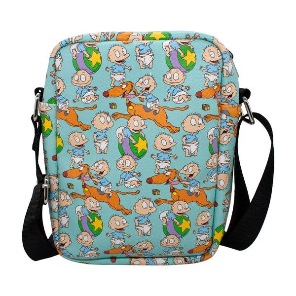 Buckle-Down Women's Crossbody Wallet - Rugrats Tommy Pickles And Spike Poses Collage Blue