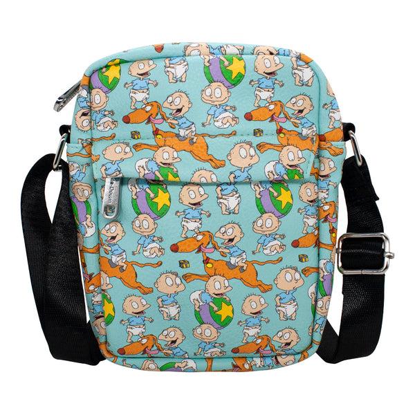 Buckle-Down Women's Crossbody Wallet - Rugrats Tommy Pickles and Spike Poses Collage Blue