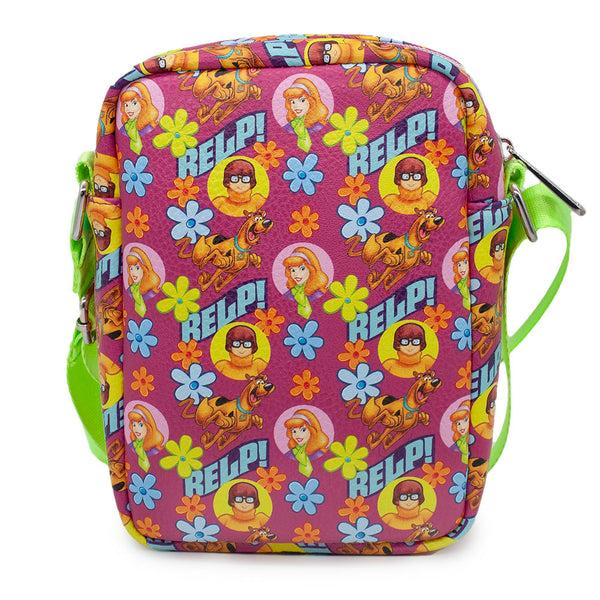 Buckle-Down Women's Crossbody Wallet - Scooby Doo RELP Flowers With Daphne And Velma Collage Pink