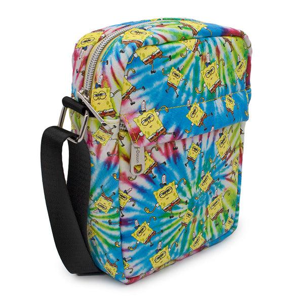 Buckle-Down Women's Crossbody Wallet - SpongeBob Dancing Pose Scattered Tie Dye Multi Color