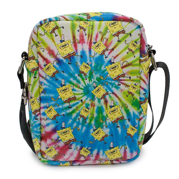 Buckle-Down Women's Crossbody Wallet - SpongeBob Dancing Pose Scattered Tie Dye Multi Color