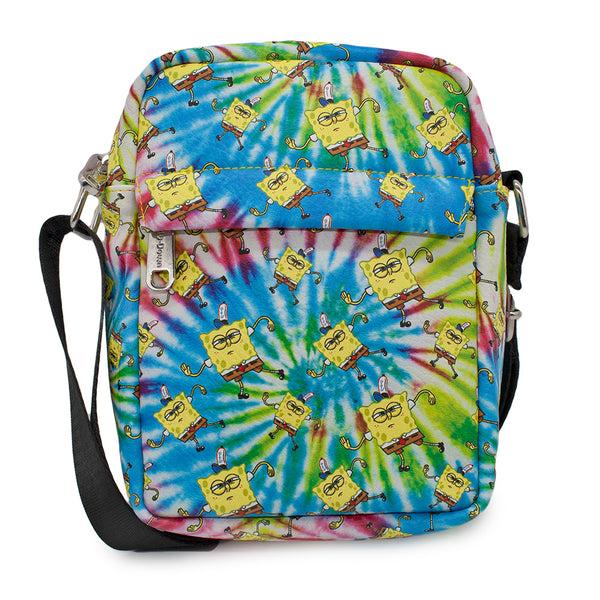 Buckle-Down Women's Crossbody Wallet - SpongeBob Dancing Pose Scattered Tie Dye Multi Color