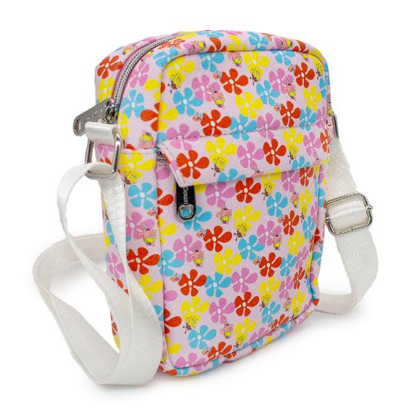 Buckle-Down Women's Crossbody Wallet - SpongeBob SquarePants And Friends Flower Collage Pink Multi Color