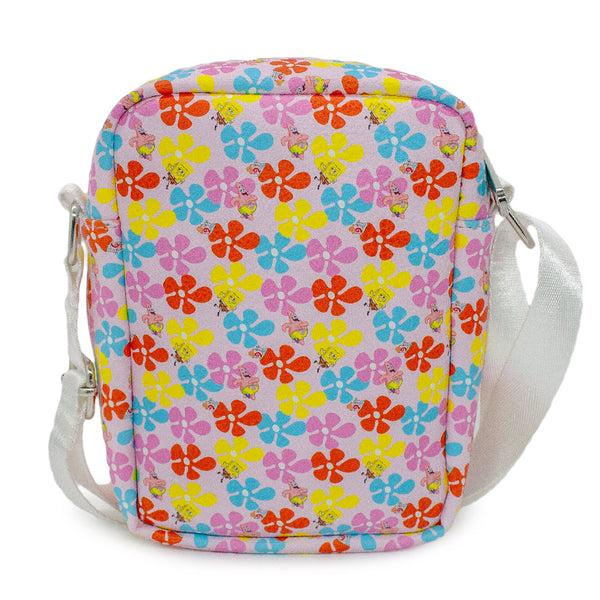 Buckle-Down Women's Crossbody Wallet - SpongeBob SquarePants And Friends Flower Collage Pink Multi Color